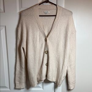 American Eagle Cream Button-Up Cardigan